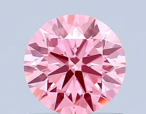 0.81ct ROUND Fancy Vivid Pink VVS2 Coloured Lab diamond
