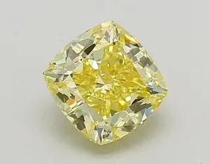 1.44ct CUSHION Fancy Intense Yellow VS1 Coloured Lab diamond