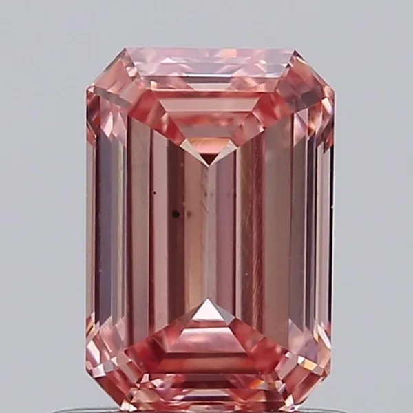 0.82ct EMERALD Fancy Vivid Pink VS2 Coloured Lab diamond
