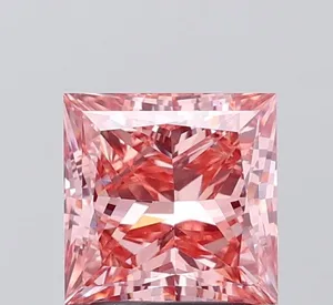 2.1ct PRINCESS Fancy Vivid Pink VS1 Coloured Lab diamond