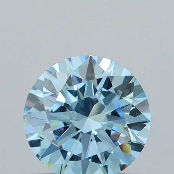 0.51ct ROUND Fancy Vivid Blue VVS2 Coloured Lab diamond