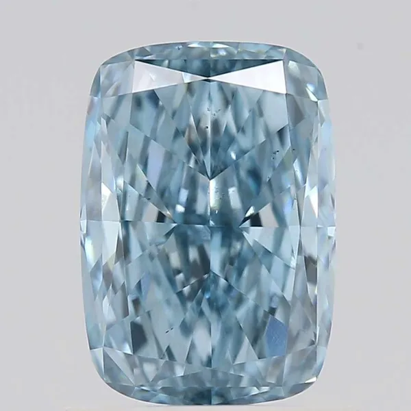 1.01ct CUSHION Fancy Vivid Blue VS2 Coloured Lab diamond
