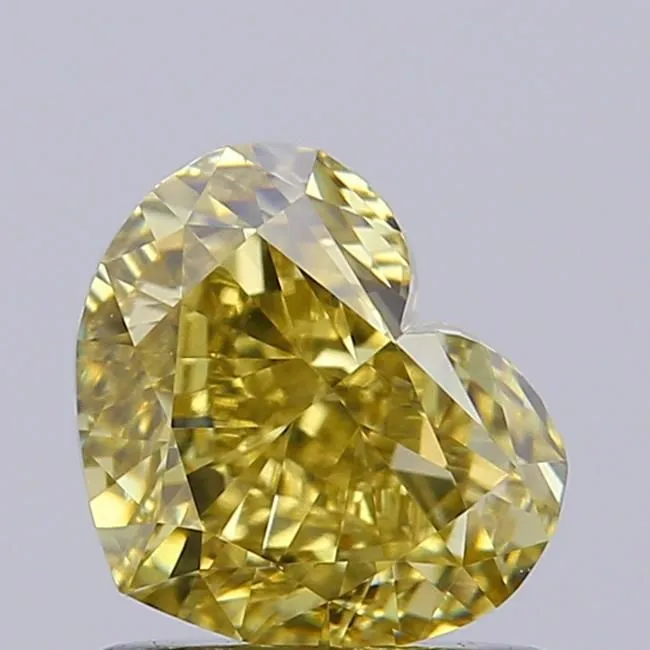 1.08ct HEART Fancy Light Yellow VS1 Coloured Lab diamond