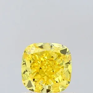 1.04ct CUSHION Fancy Vivid Yellow VS1 Coloured Lab diamond