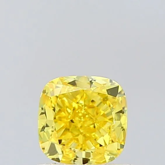 1.04ct CUSHION Fancy Vivid Yellow VS1 Coloured Lab diamond