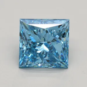3.01ct PRINCESS Fancy Vivid Blue VS2 Coloured Lab diamond