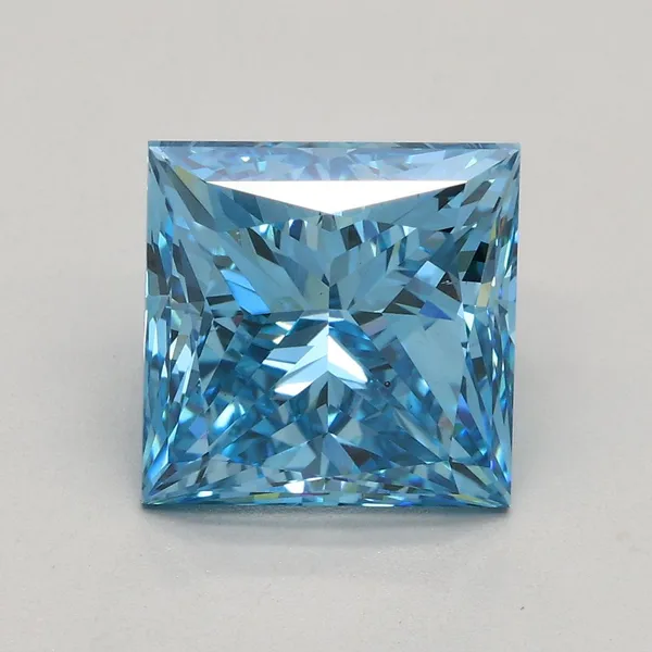 3.01ct PRINCESS Fancy Vivid Blue VS2 Coloured Lab diamond