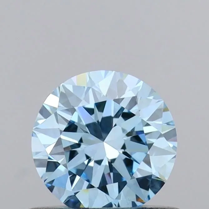 0.53ct ROUND Fancy Vivid Blue VVS2 Coloured Lab diamond