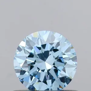 0.53ct ROUND Fancy Vivid Blue VVS2 Coloured Lab diamond