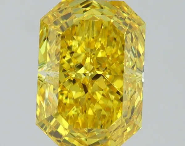1.08ct RADIANT Fancy Vivid Yellow VVS2 Coloured Lab diamond