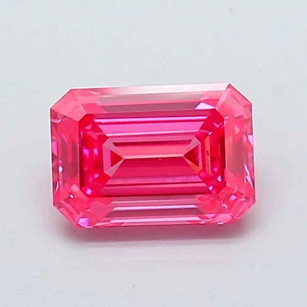 1.26ct EMERALD Fancy Vivid Pink VVS2 Coloured Lab diamond