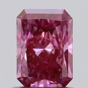 0.88ct RADIANT Fancy Vivid Pink SI2 Coloured Lab diamond
