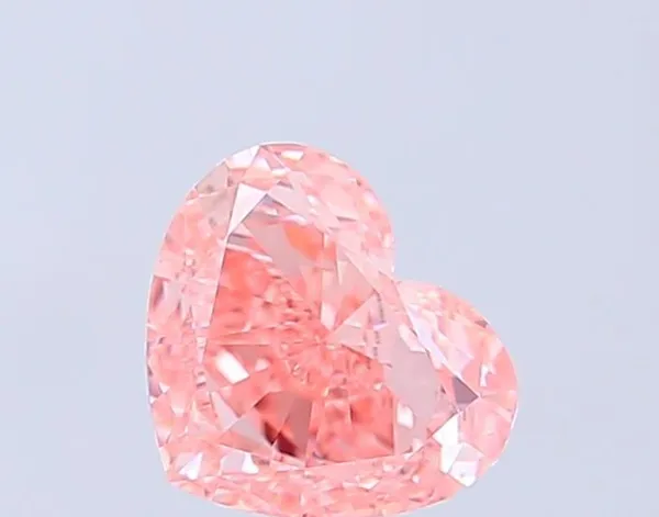 1.47ct HEART Fancy Vivid Pink VVS2 Coloured Lab diamond