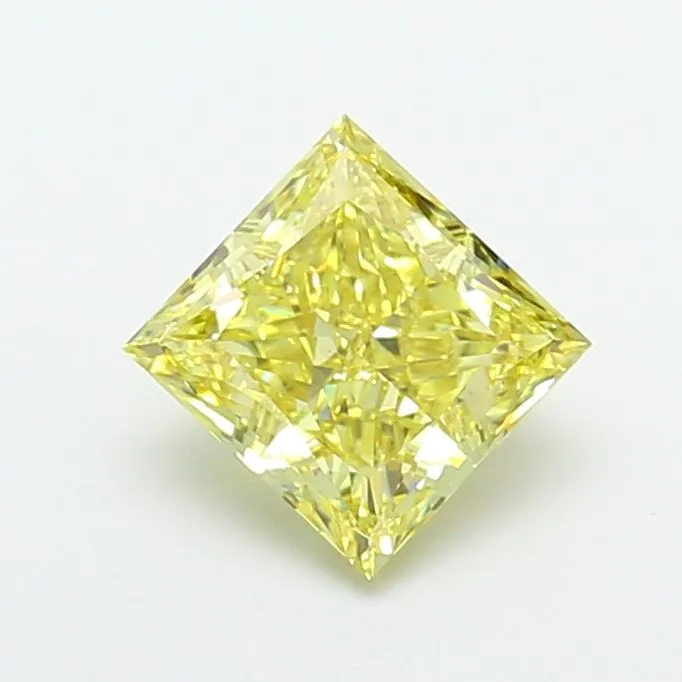 4.05ct PRINCESS Fancy Intense Yellow VS1 Coloured Lab diamond