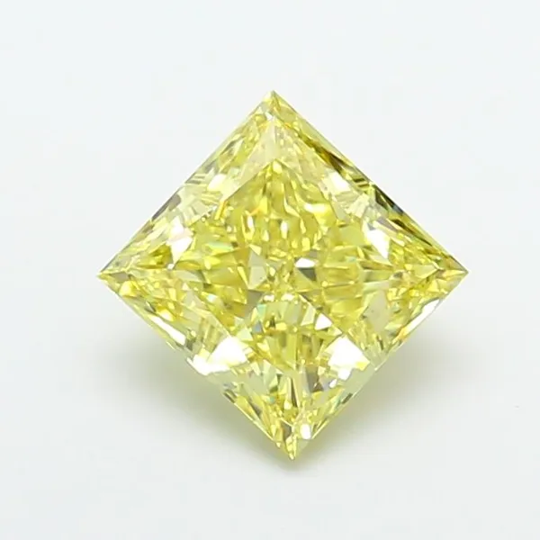 4.05ct PRINCESS Fancy Intense Yellow VS1 Coloured Lab diamond