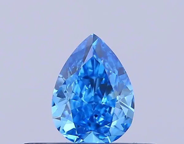 0.3ct PEAR Fancy Vivid Blue VVS2 Coloured Lab diamond