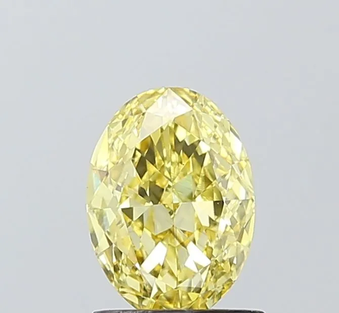 1.10ct OVAL Fancy Intense Yellow VS2 Coloured Lab diamond