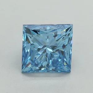 1.53ct PRINCESS Fancy Vivid Blue VVS2 Coloured Lab diamond