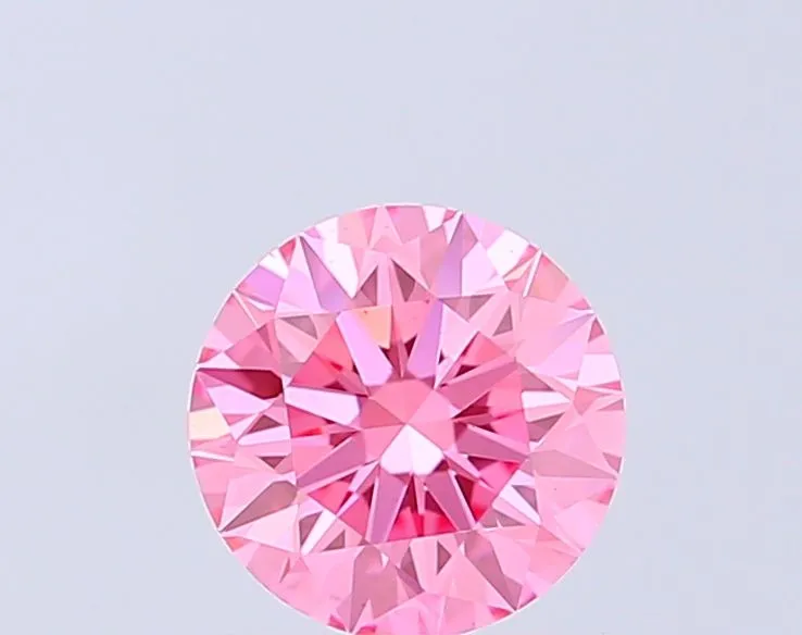 0.95ct ROUND Fancy Vivid Pink VS1 Coloured Lab diamond