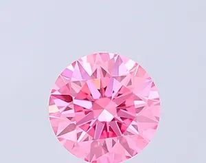 0.95ct ROUND Fancy Vivid Pink VS1 Coloured Lab diamond