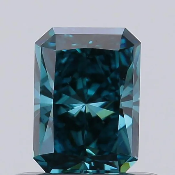0.51ct RADIANT Fancy Deep Greenish Blue VS1 Coloured Lab diamond