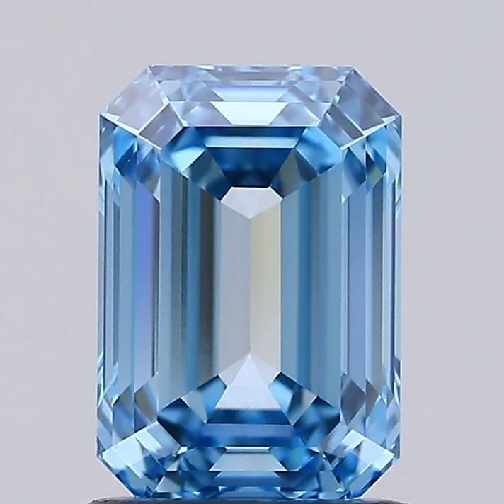 1.44ct EMERALD Fancy Intense Blue VS1 Coloured Lab diamond