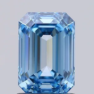 1.44ct EMERALD Fancy Intense Blue VS1 Coloured Lab diamond