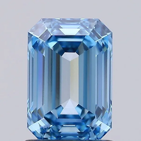 1.44ct EMERALD Fancy Intense Blue VS1 Coloured Lab diamond