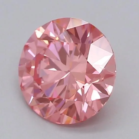 0.52ct ROUND Fancy Vivid Pink VVS2 Coloured Lab diamond