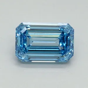 1.04ct EMERALD Fancy Vivid Blue VS1 Coloured Lab diamond
