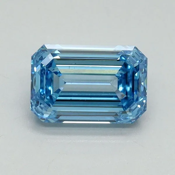 1.04ct EMERALD Fancy Vivid Blue VS1 Coloured Lab diamond