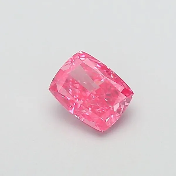 1.03ct CUSHION Fancy Vivid Pink VS1 Coloured Lab diamond