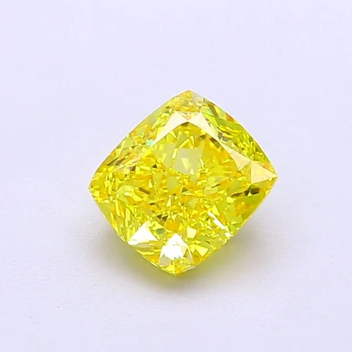 1.04ct CUSHION Fancy Vivid Yellow VVS1 Coloured Lab diamond
