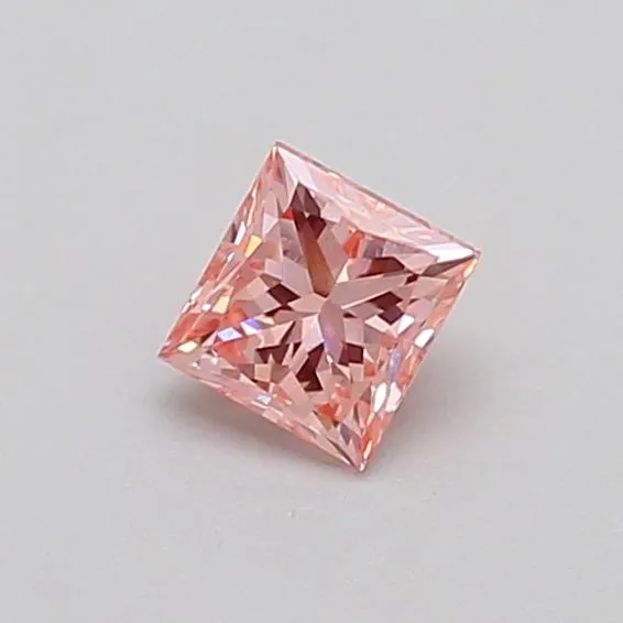 0.33ct PRINCESS Fancy Intense Pink VS1 Coloured Lab diamond