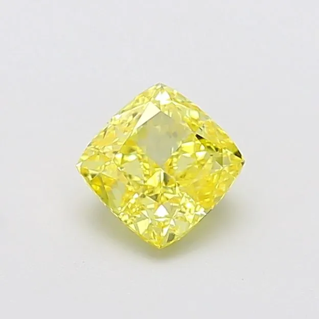 1.08ct CUSHION Fancy Intense Yellow VS1 Coloured Lab diamond