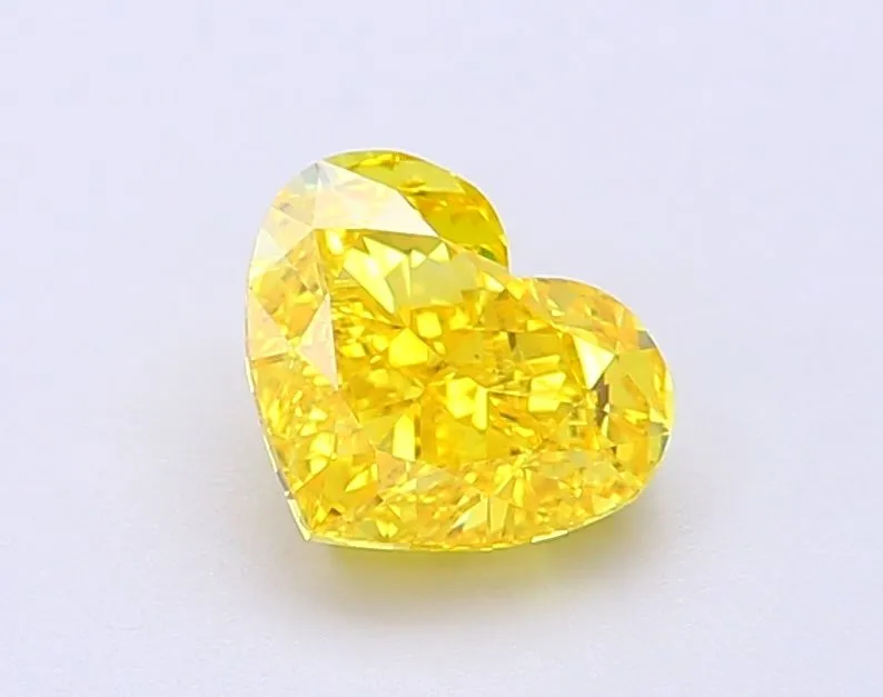 1.27ct HEART Fancy Vivid Yellow VS1 Coloured Lab diamond