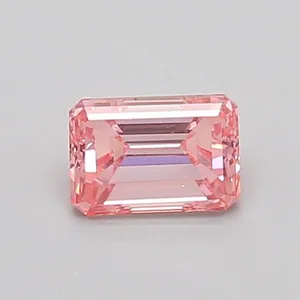 0.5ct EMERALD Fancy Vivid Pink VS1 Coloured Lab diamond