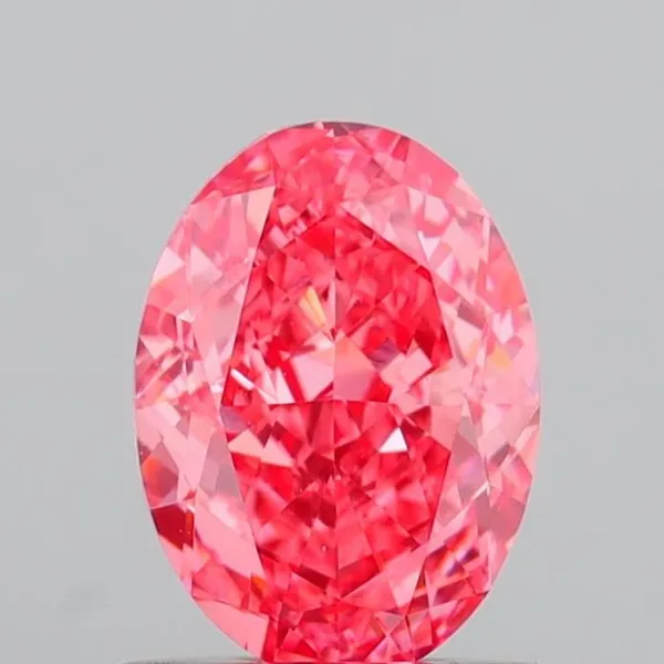 1.01ct OVAL Fancy Vivid Pink VVS2 Coloured Lab diamond