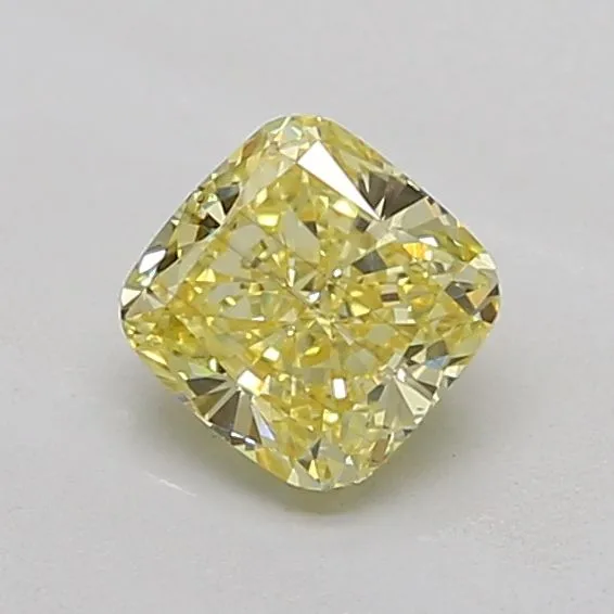 0.96ct CUSHION Fancy Intense Yellow VS2 Coloured Lab diamond