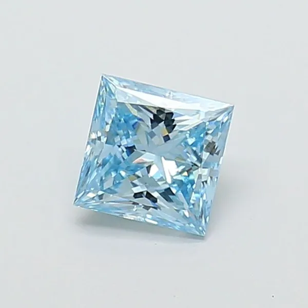 1.03ct PRINCESS Fancy Vivid Blue VS2 Coloured Lab diamond