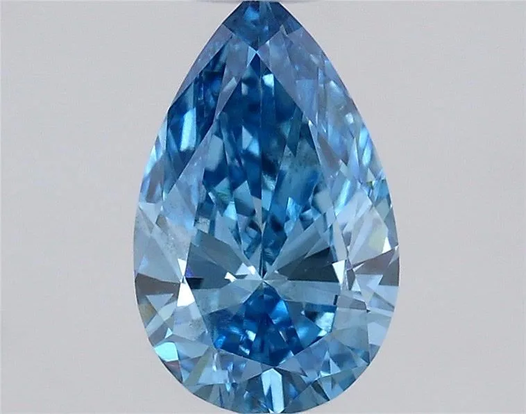 0.59ct PEAR Fancy Vivid Blue VS2 Coloured Lab diamond