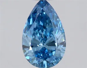 0.59ct PEAR Fancy Vivid Blue VS2 Coloured Lab diamond