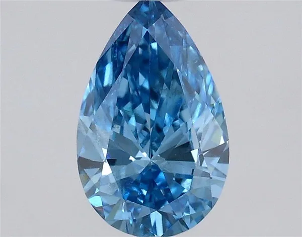 0.59ct PEAR Fancy Vivid Blue VS2 Coloured Lab diamond