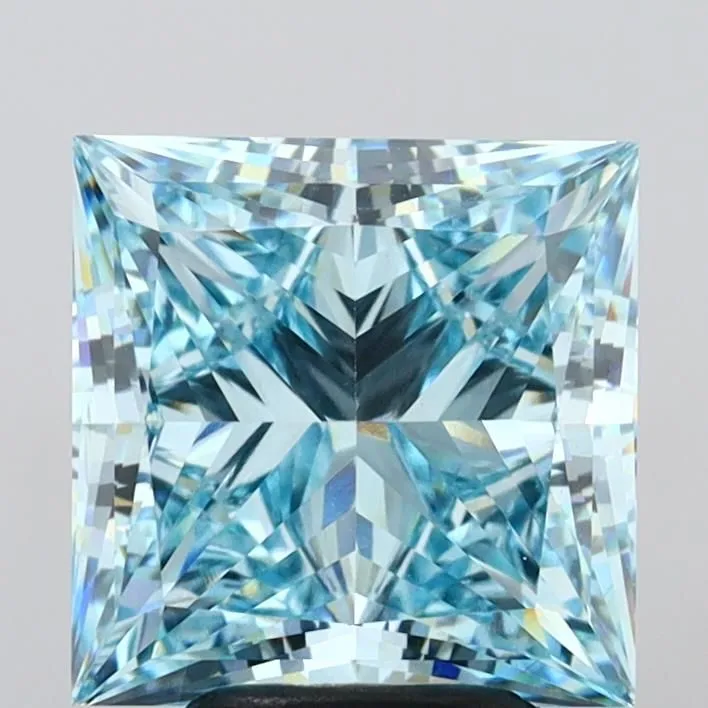 4.73ct PRINCESS Fancy Vivid Blue VS1 Coloured Lab diamond