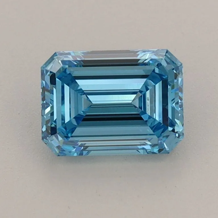 1.10ct EMERALD Fancy Vivid Blue VVS2 Coloured Lab diamond