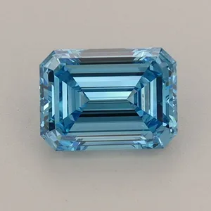 1.1ct EMERALD Fancy Vivid Blue VVS2 Coloured Lab diamond
