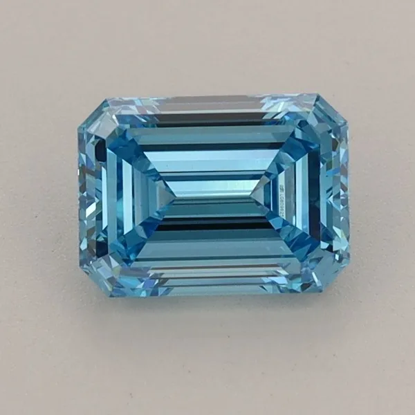 1.1ct EMERALD Fancy Vivid Blue VVS2 Coloured Lab diamond