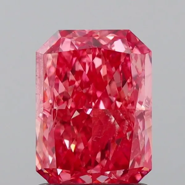 1.37ct RADIANT Fancy Vivid Pink SI1 Coloured Lab diamond