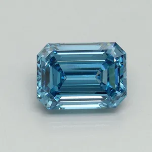 1.03ct EMERALD Fancy Vivid Blue VVS2 Coloured Lab diamond