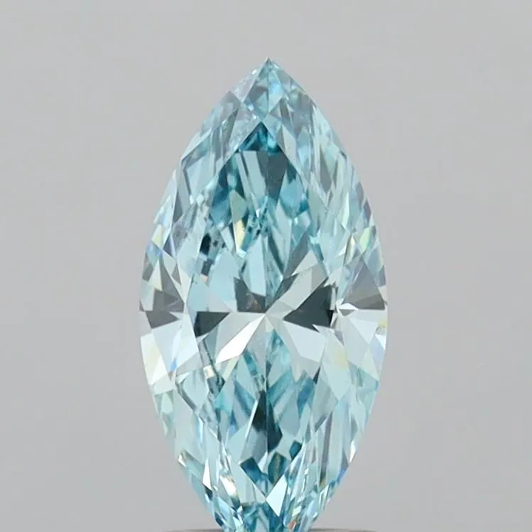 1.70ct MARQUISE Fancy Vivid Blue VVS2 Coloured Lab diamond